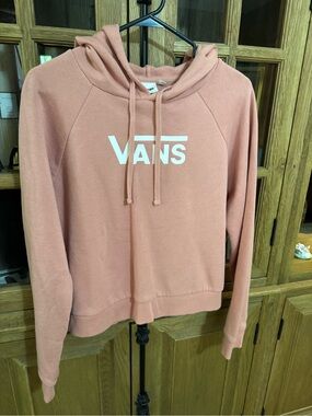 Vans Women’s Peach Cropped Style Logo Hoodie